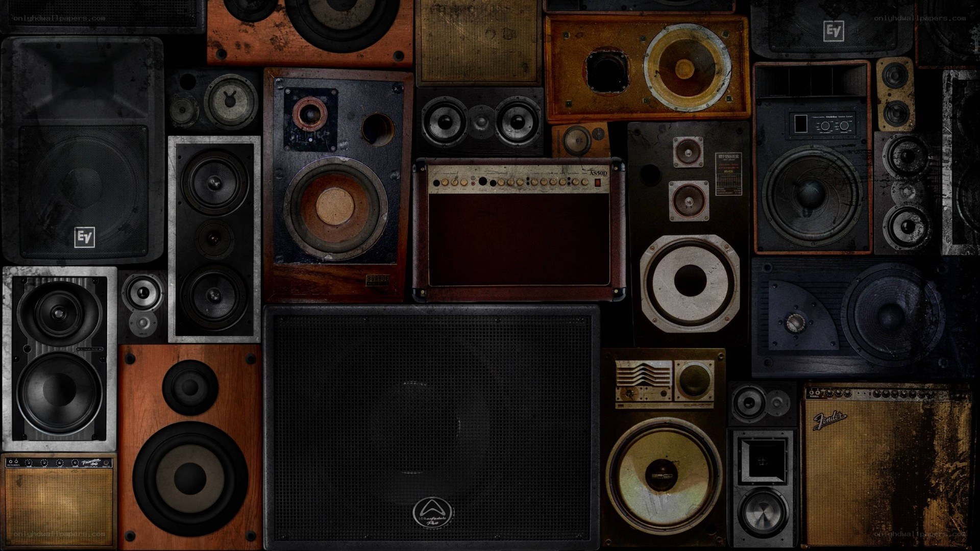 vintage speakers collage