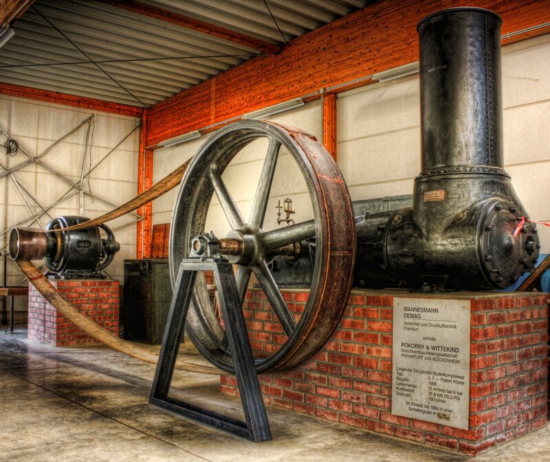 Vintage steam engine display