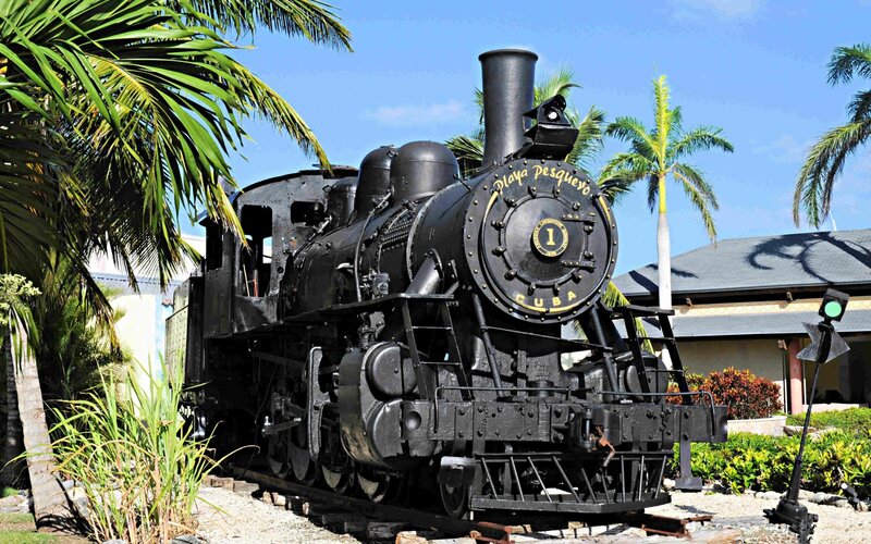 Vintage steam locomotive in Cuba