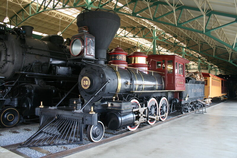 Vintage steam locomotive on display