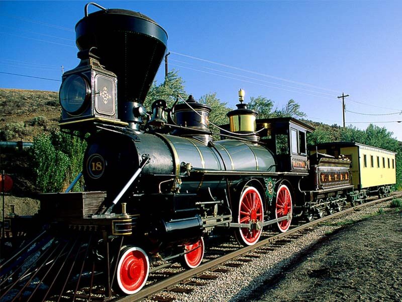 vintage steam locomotive on track