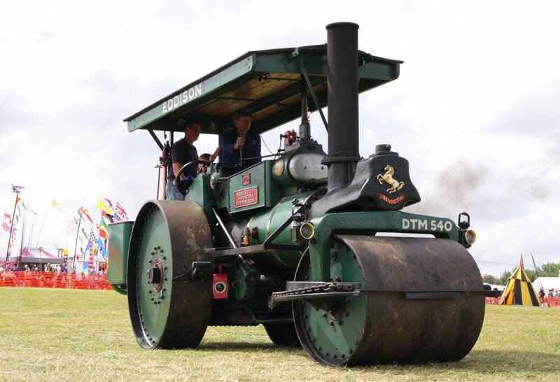 Vintage steam roller at fair