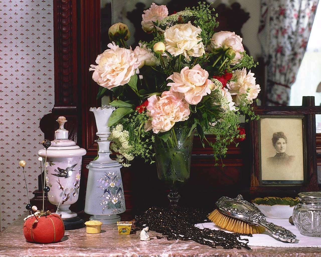 Vintage still life with flowers