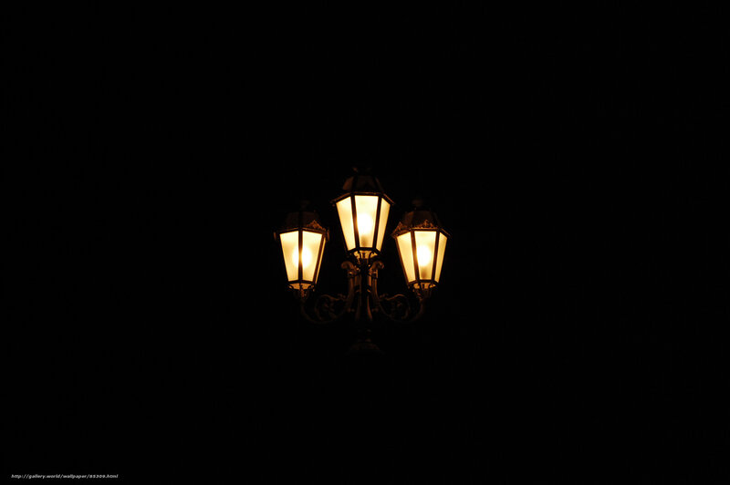 Vintage street lamp at night
