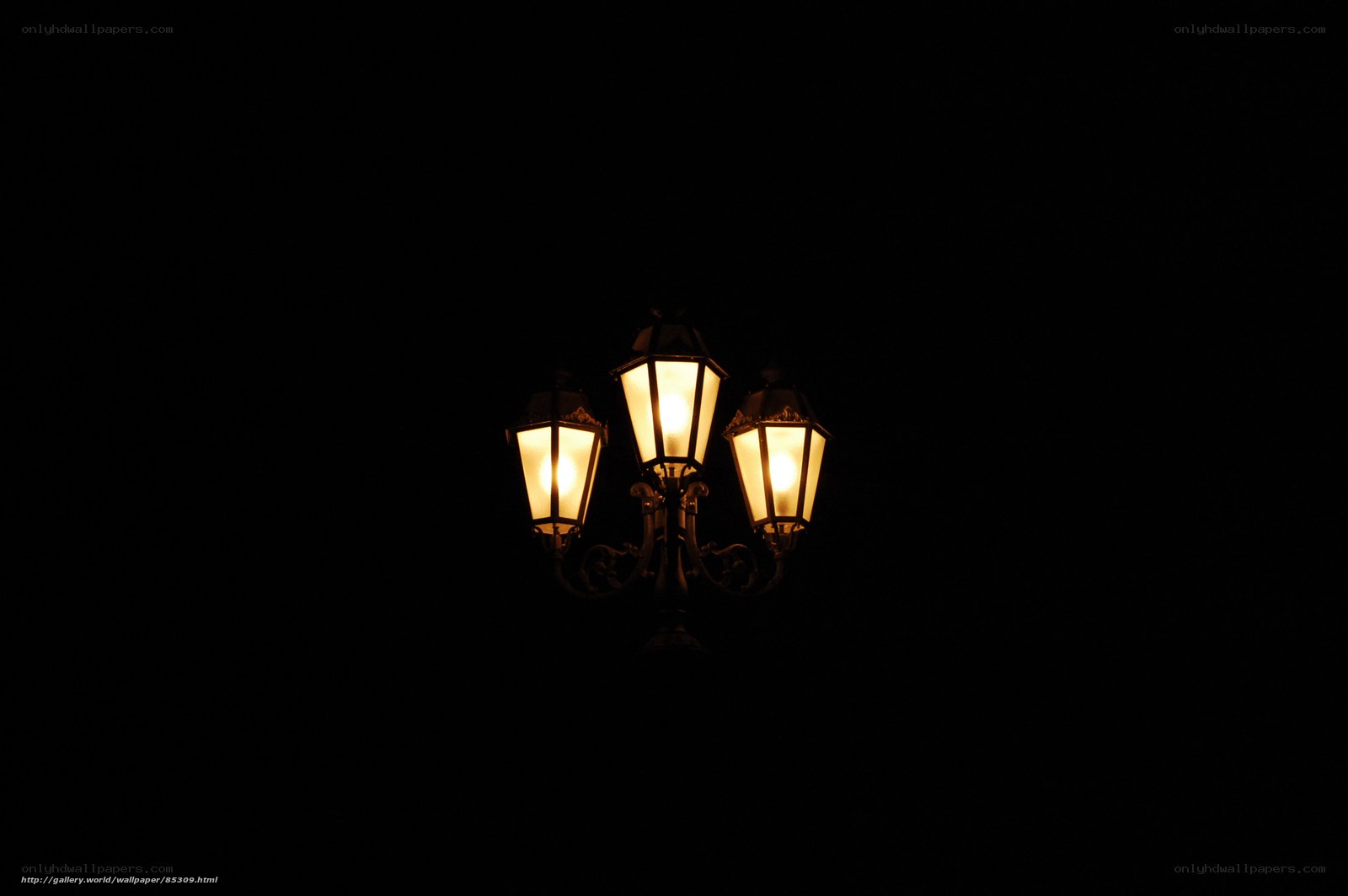 Vintage street lamp at night