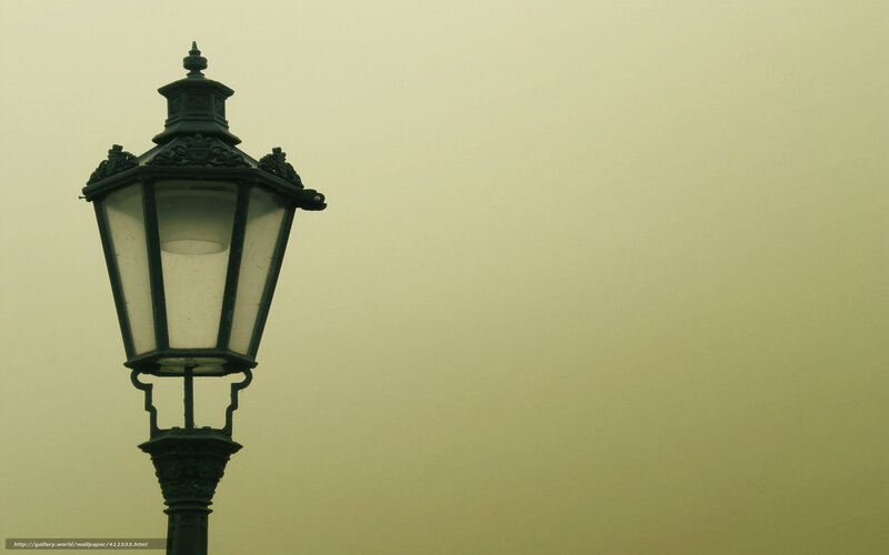 vintage street lamp in fog