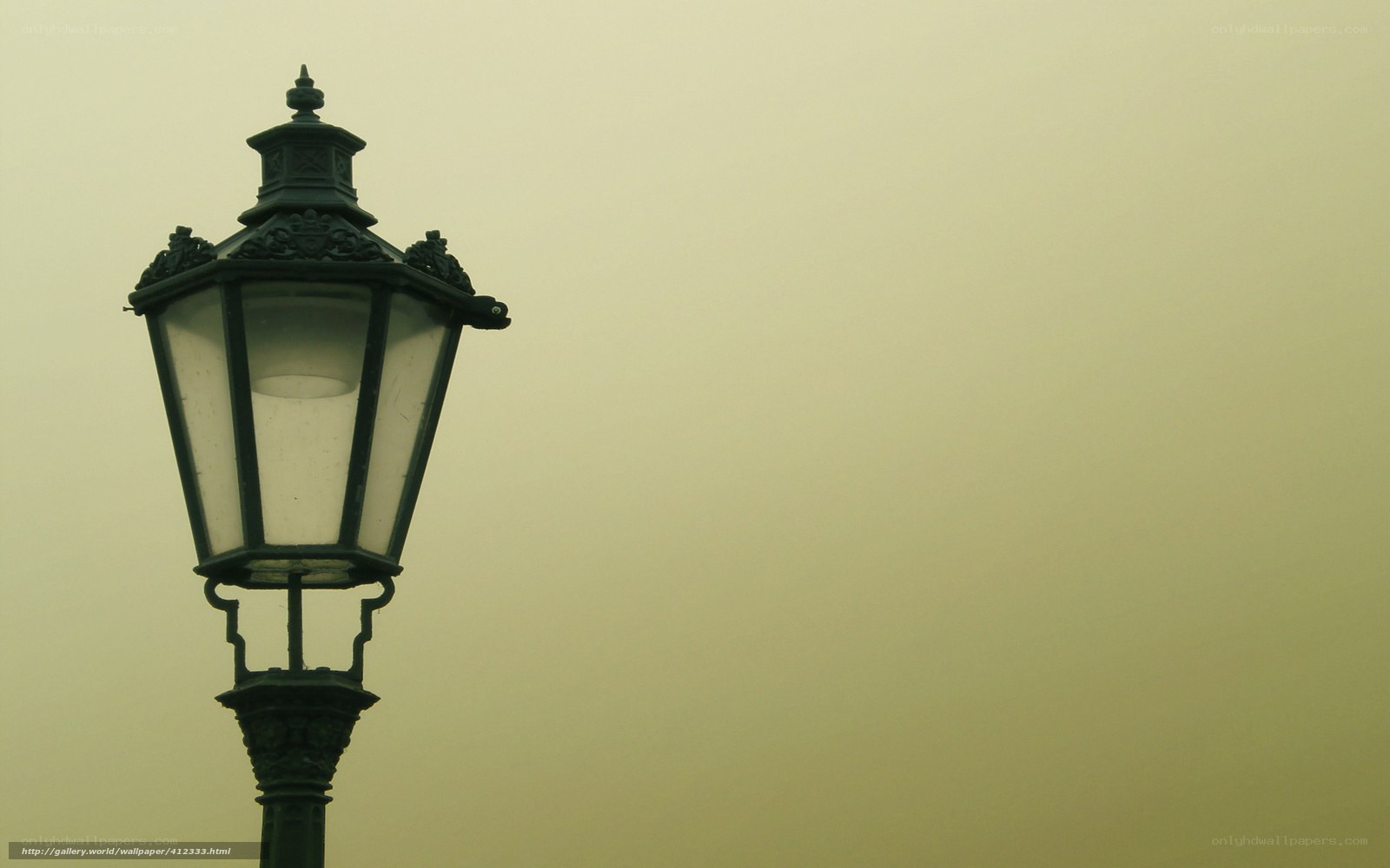vintage street lamp in fog