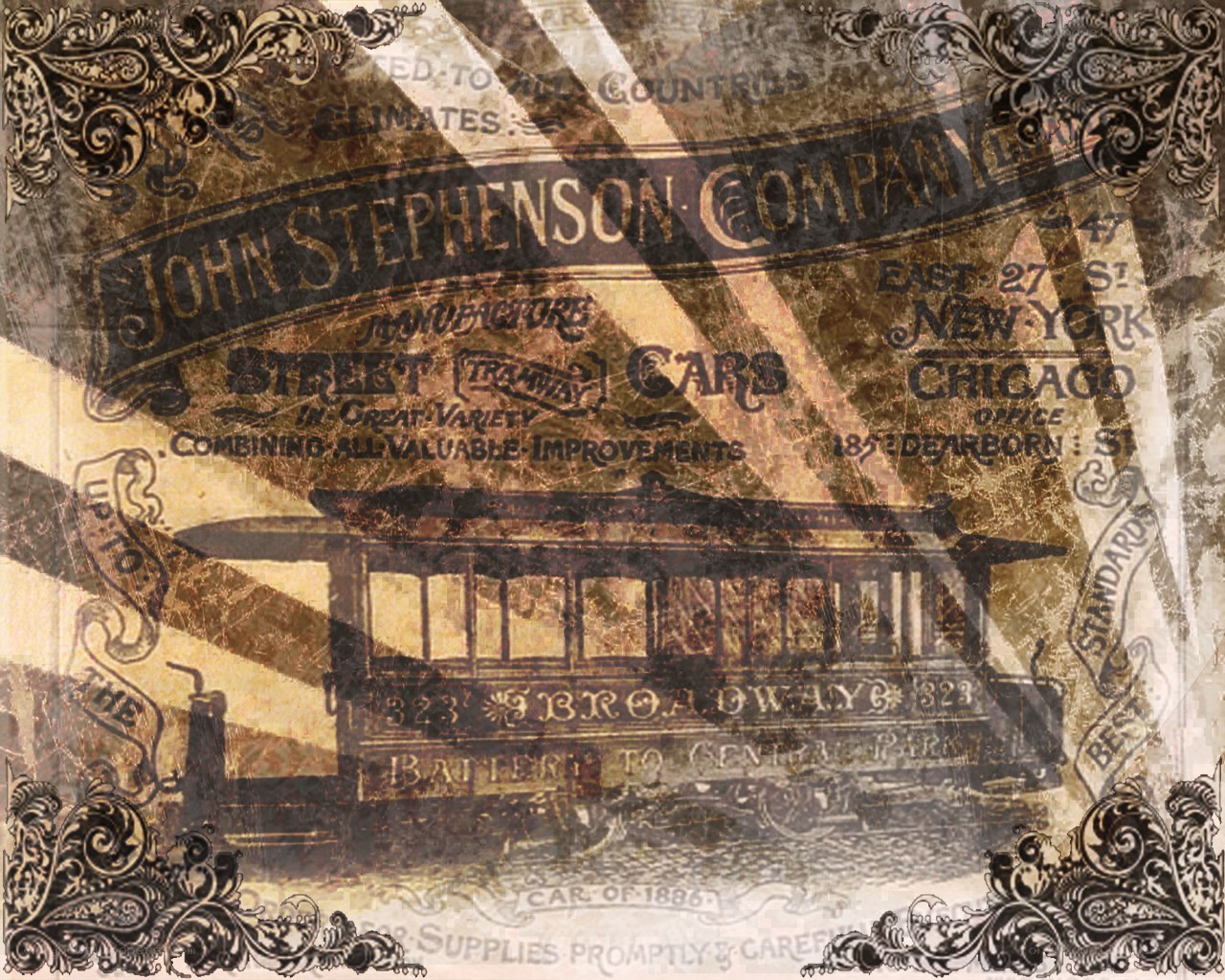 Vintage streetcar advertisement