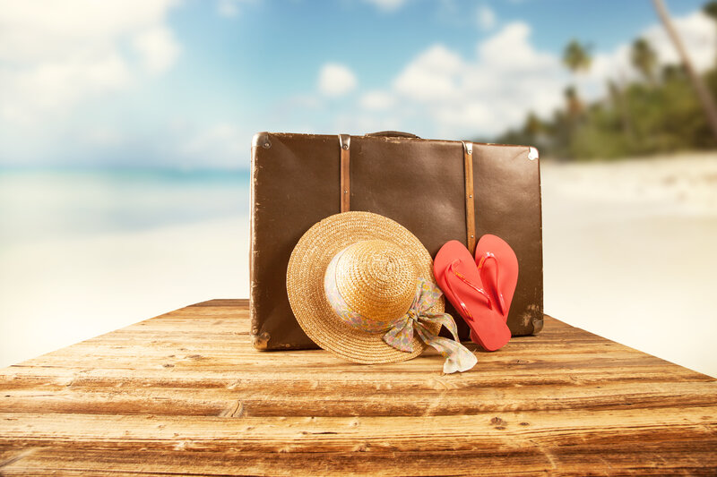 Vintage Suitcase on Beach