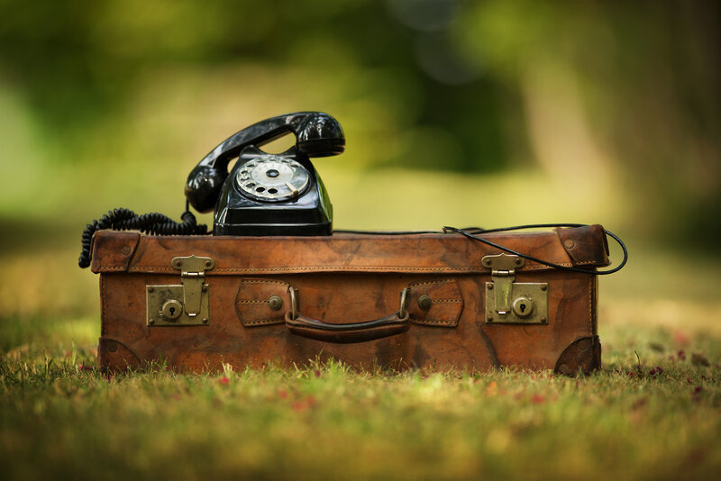 Vintage Telephone on Suitcase