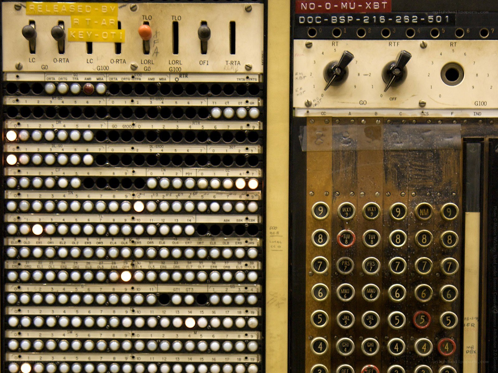 Vintage telephone switchboard