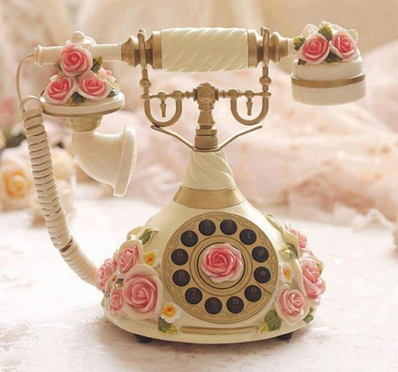 Vintage Telephone with Roses
