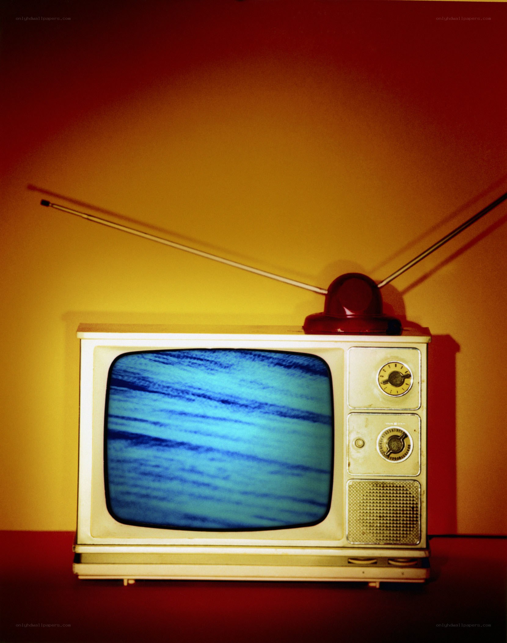 vintage television with antenna