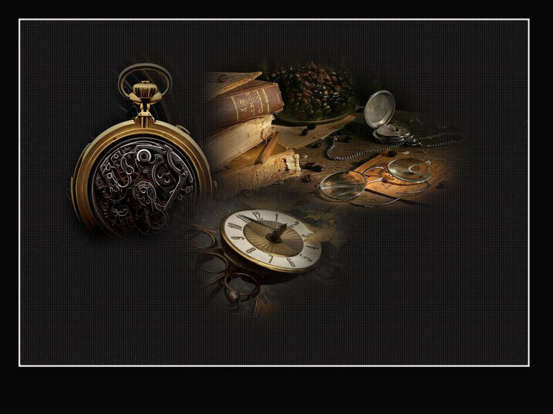 Vintage timepieces and books