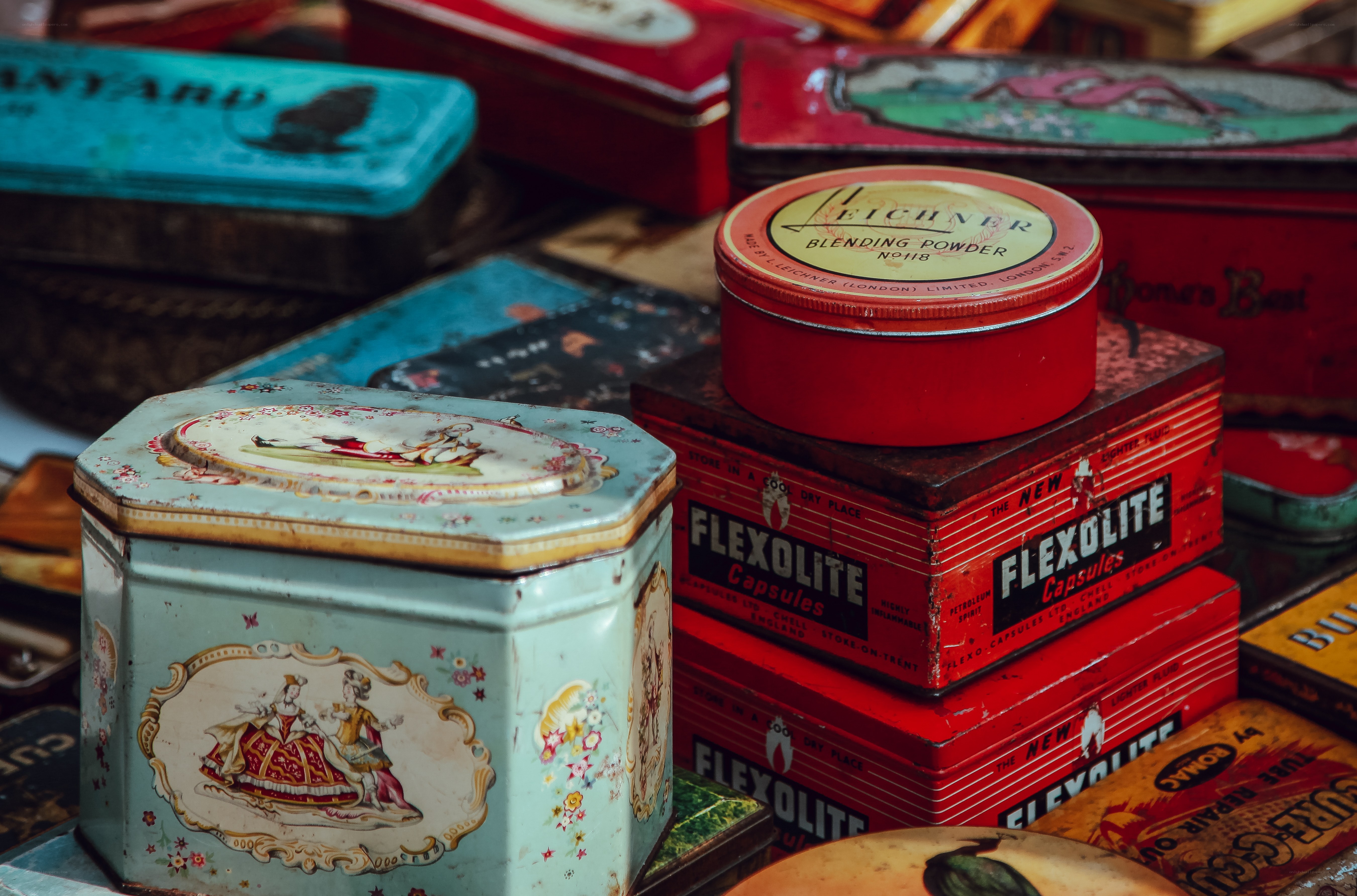 vintage tin containers collection
