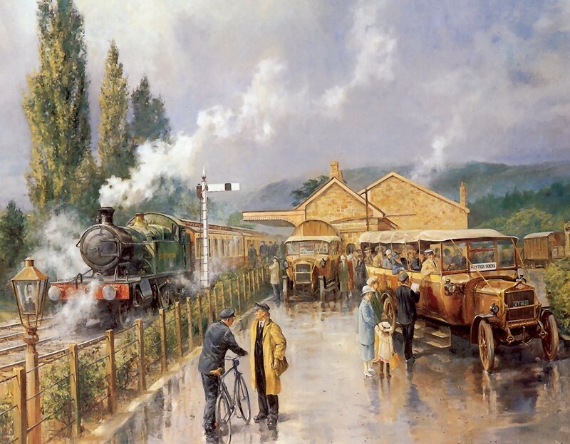 Vintage Train at Station