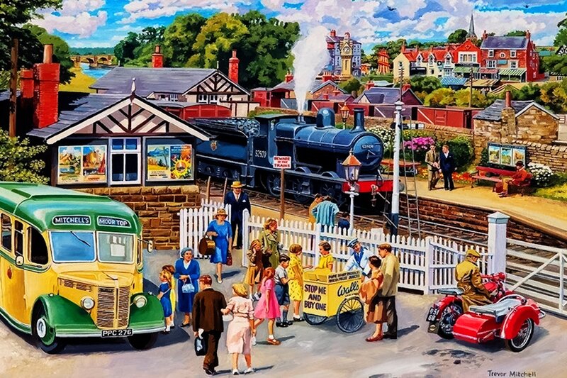 Vintage Train Station — Green