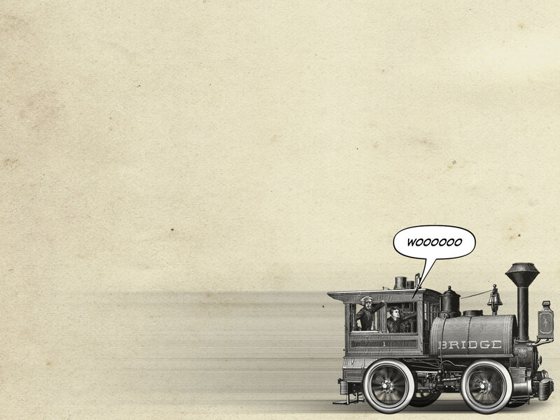 Vintage train with speech bubble