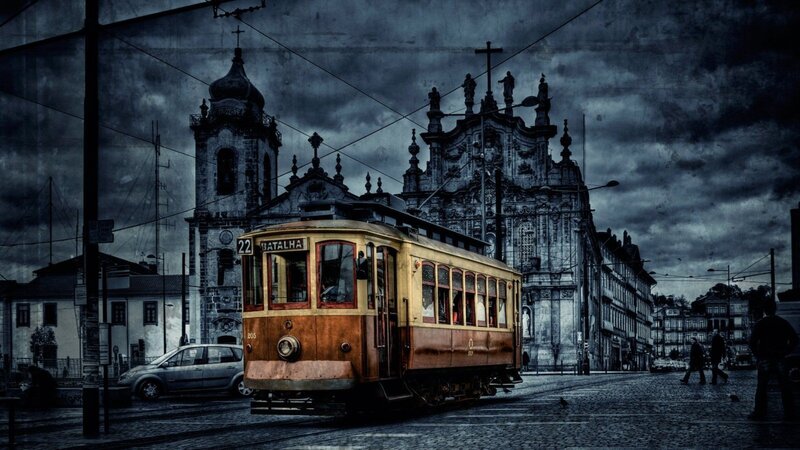 Vintage Tram in City