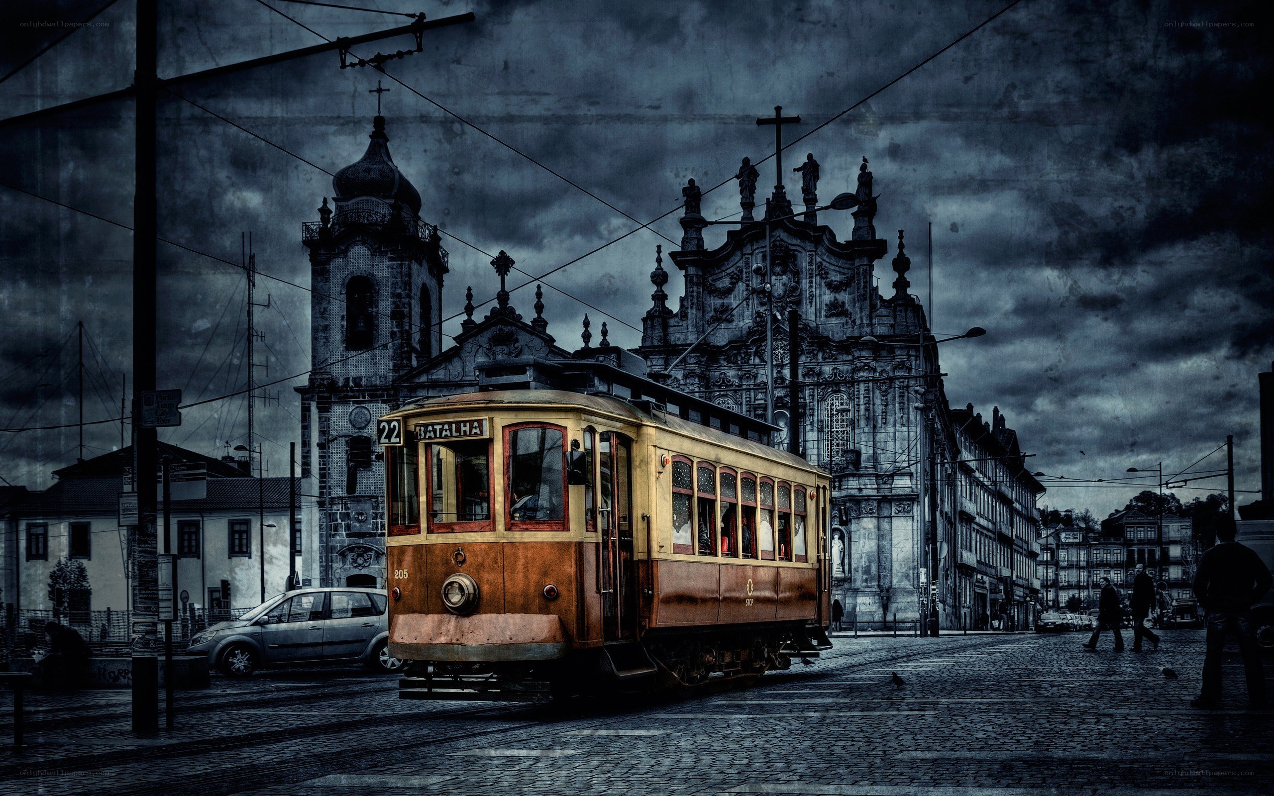 Vintage tram in Porto