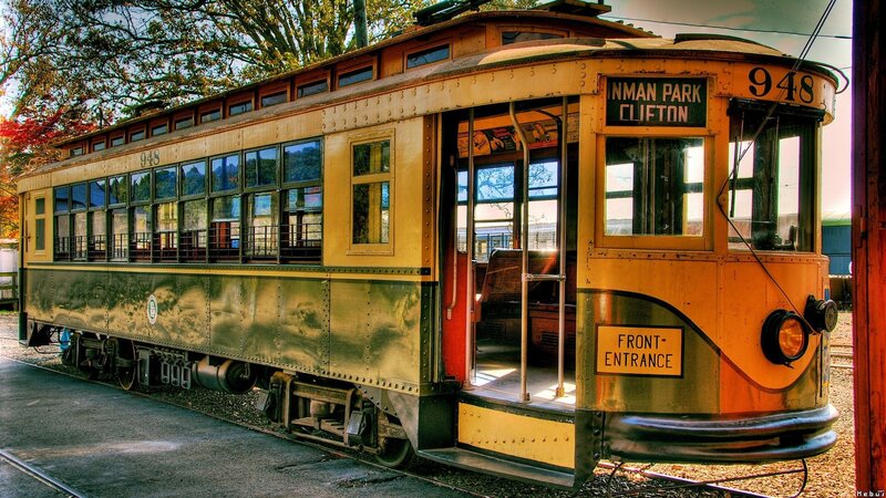 Vintage Trolley Car — Yellow, Nostalgic