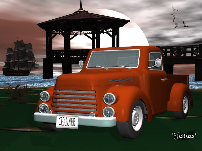 Vintage truck at a seaside pier