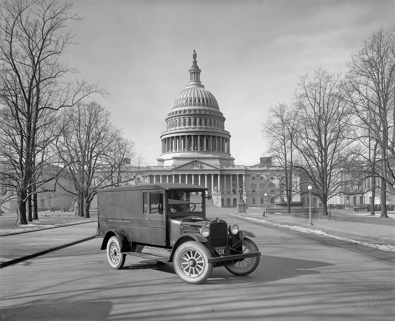 Vintage truck in front of U.S. Capitol