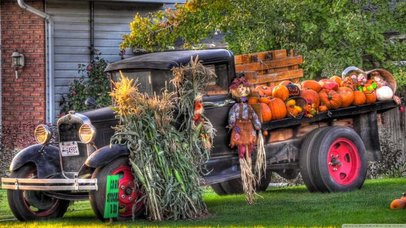 Vintage Truck with Harvest Display