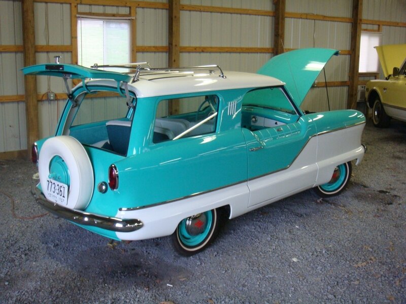 vintage turquoise station wagon