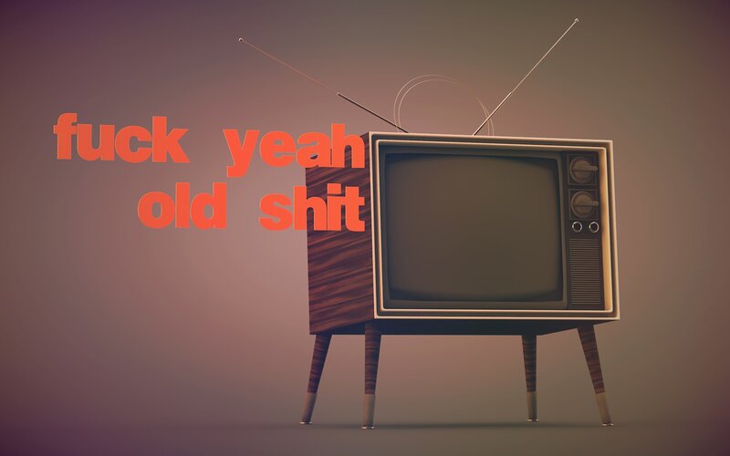 vintage TV with text