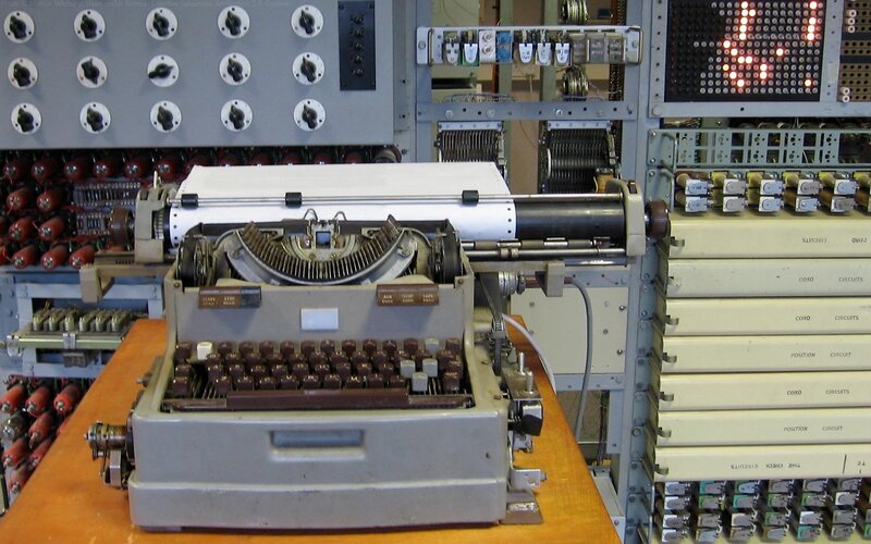 Vintage Typewriter in a Computer Lab