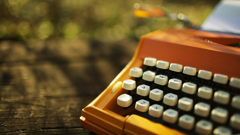vintage typewriter in sunlight