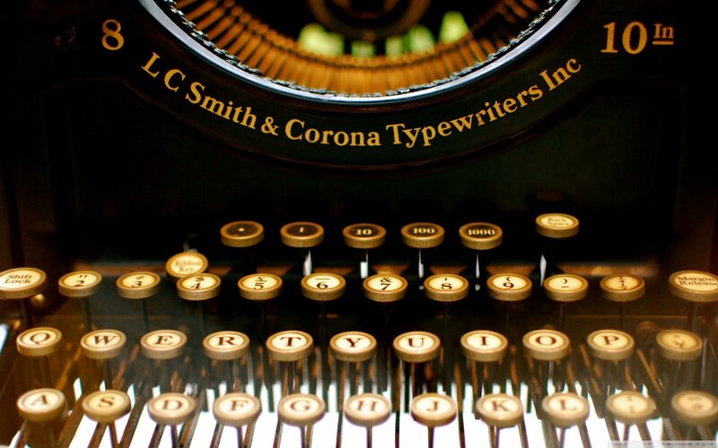 Vintage Typewriter Keyboard — Black