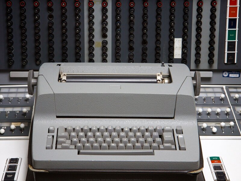 Vintage Typewriter on Control Panel