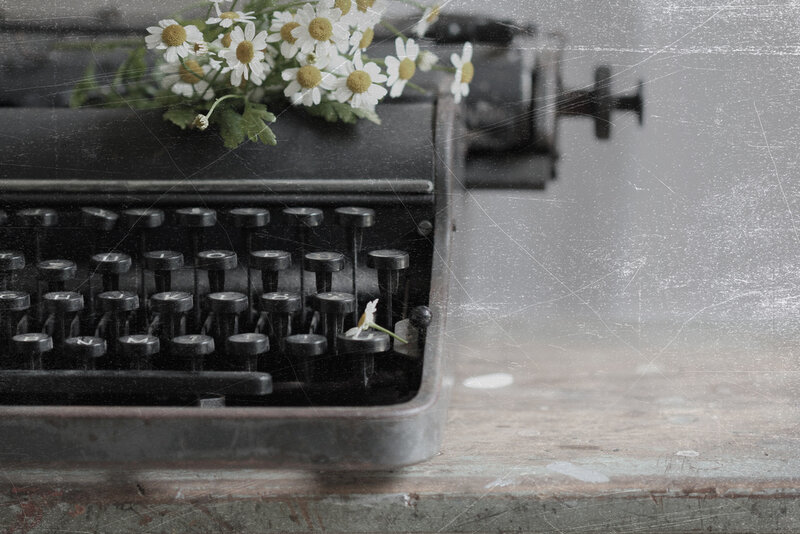 Vintage Typewriter with Flowers