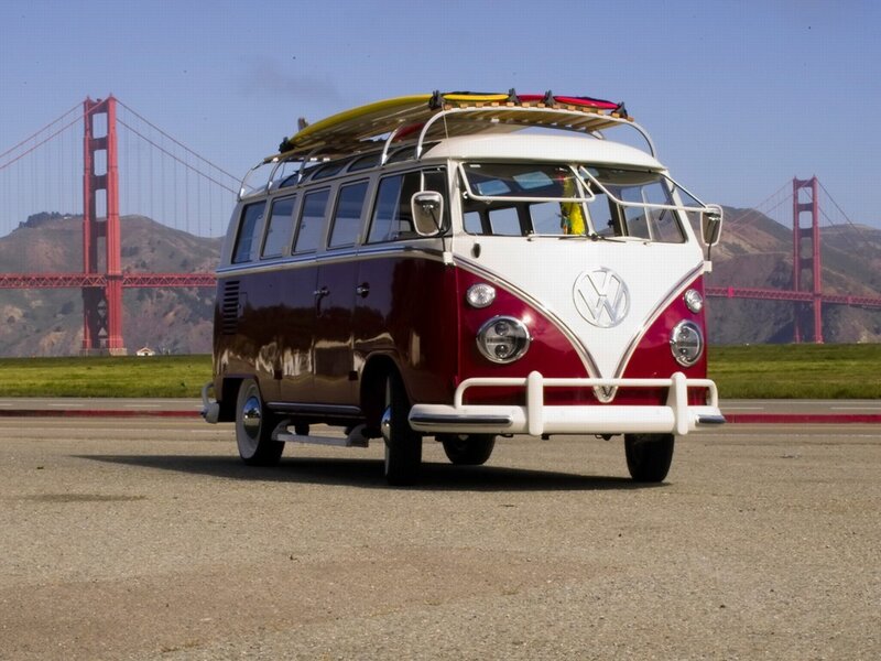 Vintage Volkswagen Bus — Red