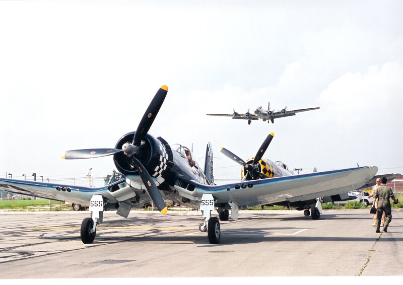 Vintage warplanes on tarmac