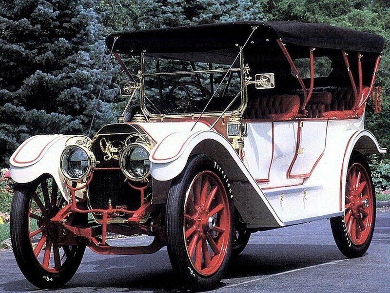 Vintage white and red car