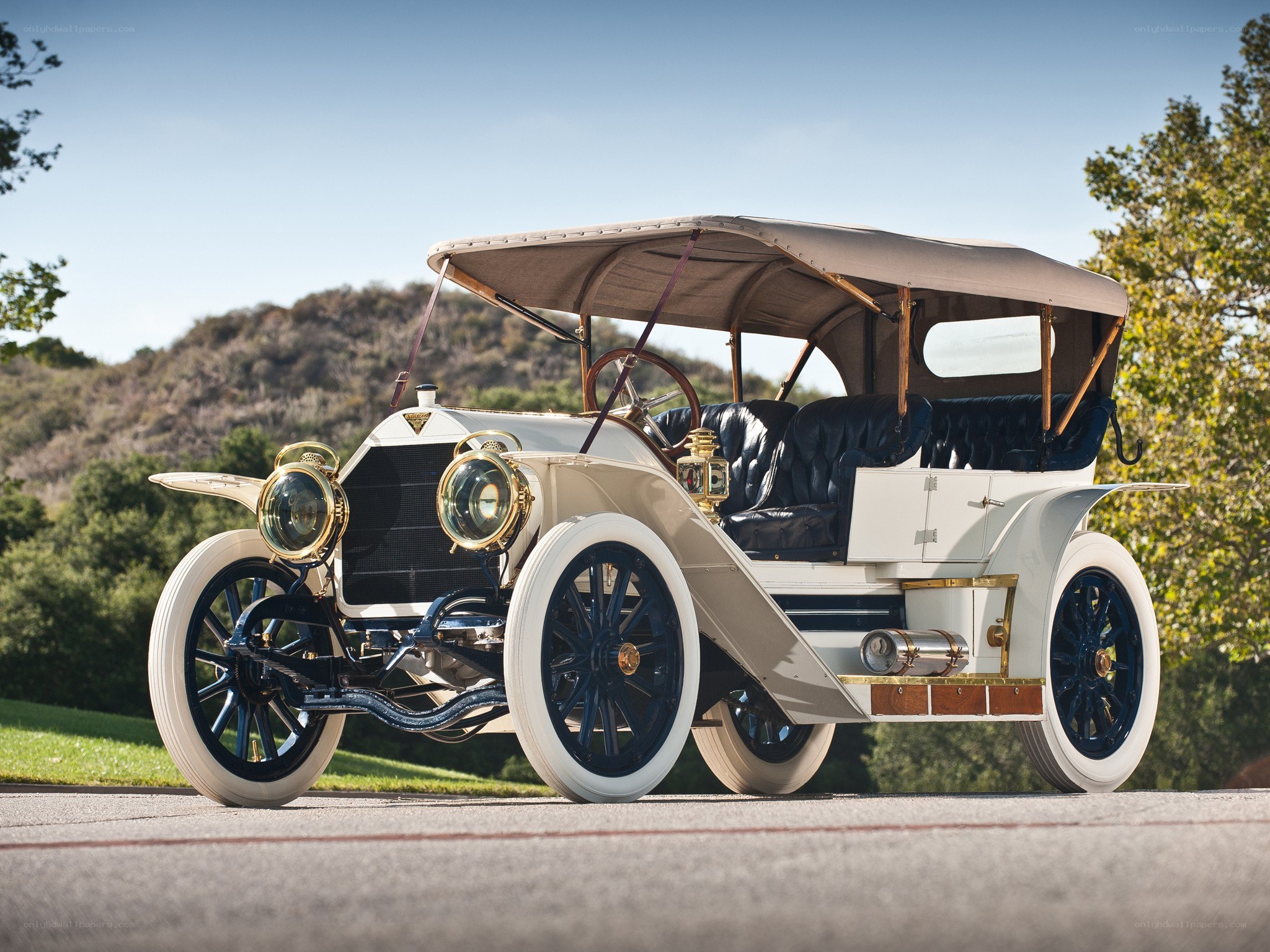 Vintage white automobile