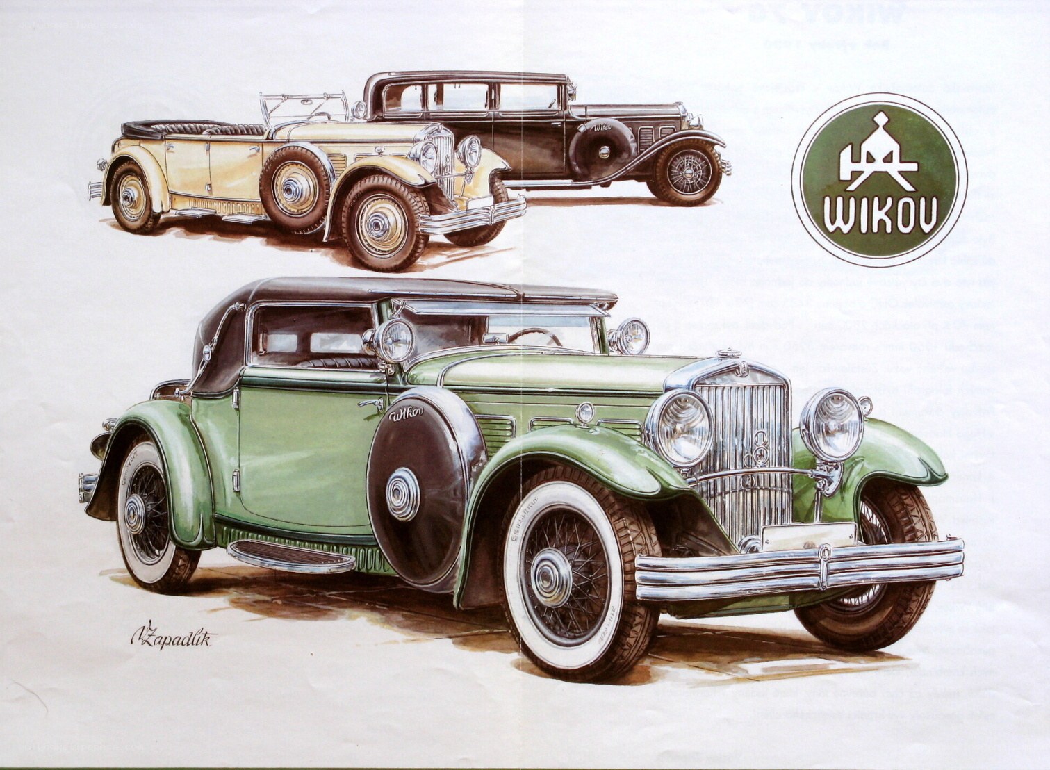 Vintage Wikov Car Illustrations