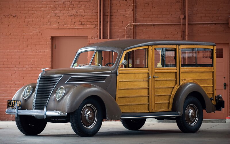 Vintage wood-paneled station wagon