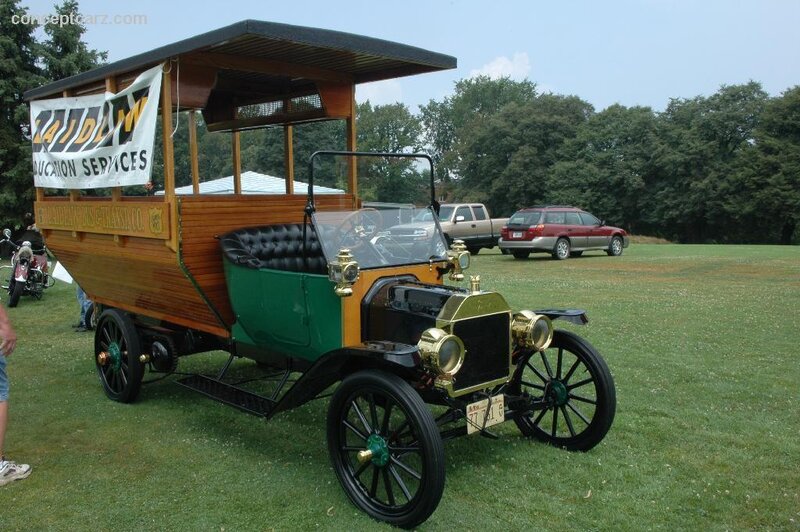 Vintage wooden car on display