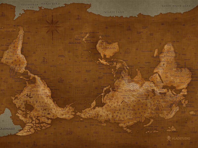 vintage world map