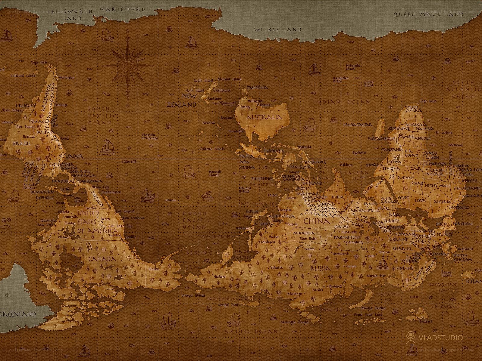 vintage world map