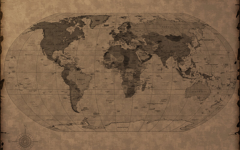 vintage world map