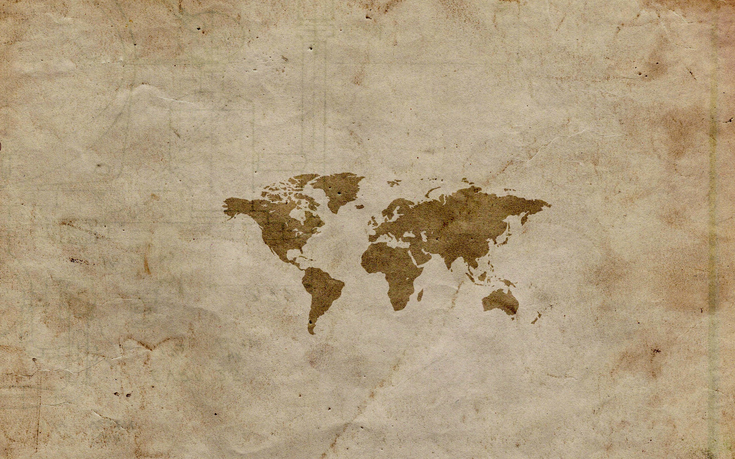 vintage world map on aged paper