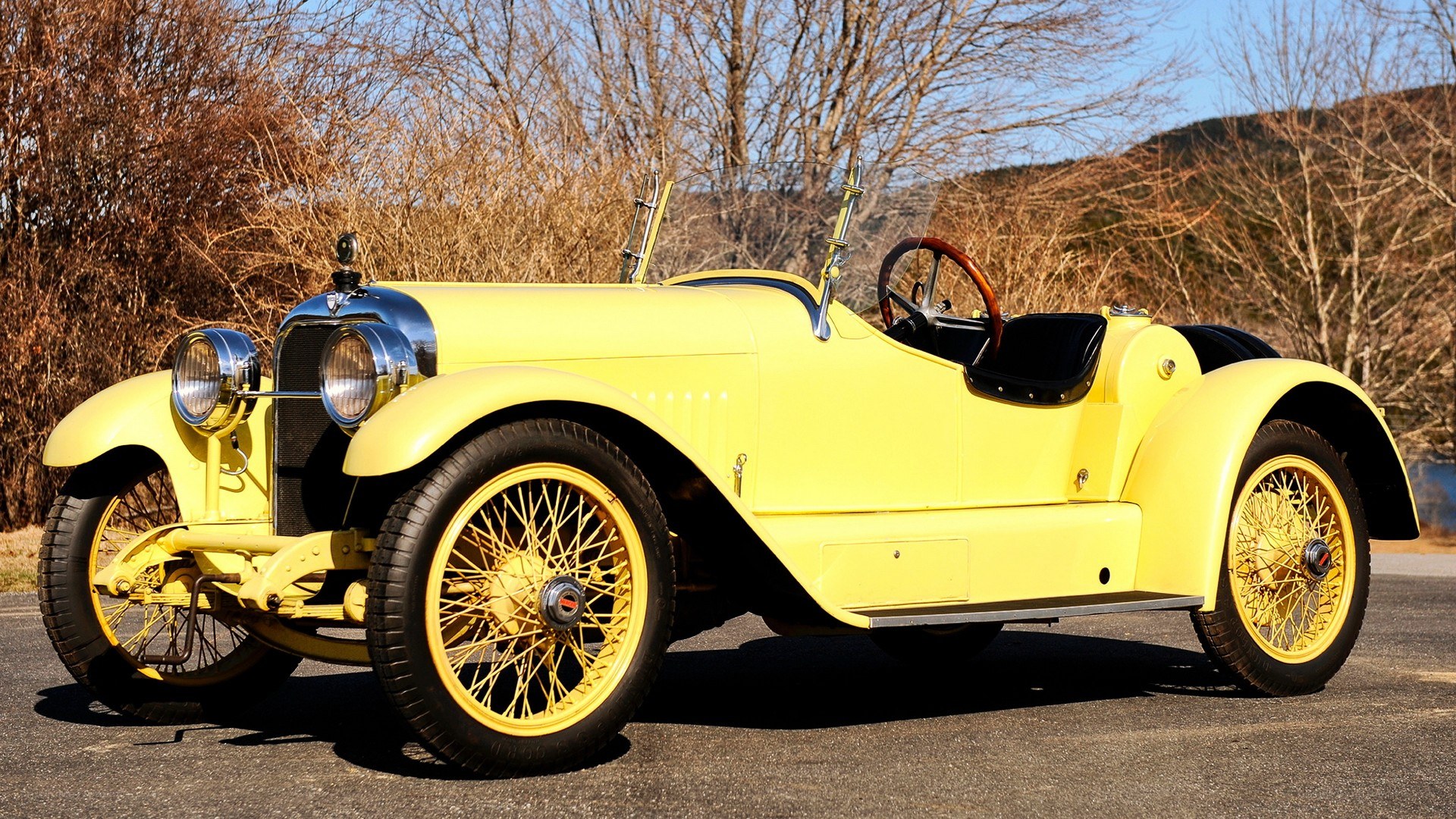 vintage yellow car