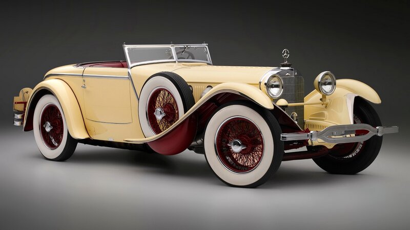 vintage yellow convertible car