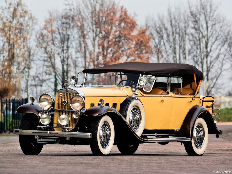 Vintage yellow convertible car