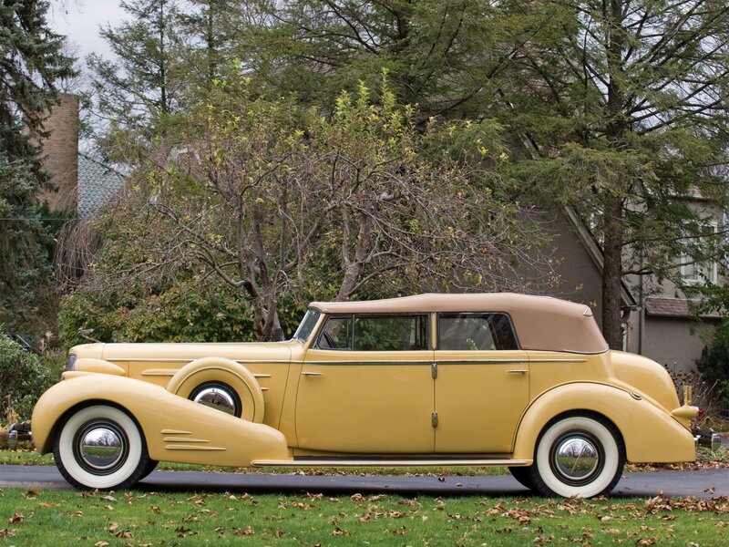 vintage yellow convertible car
